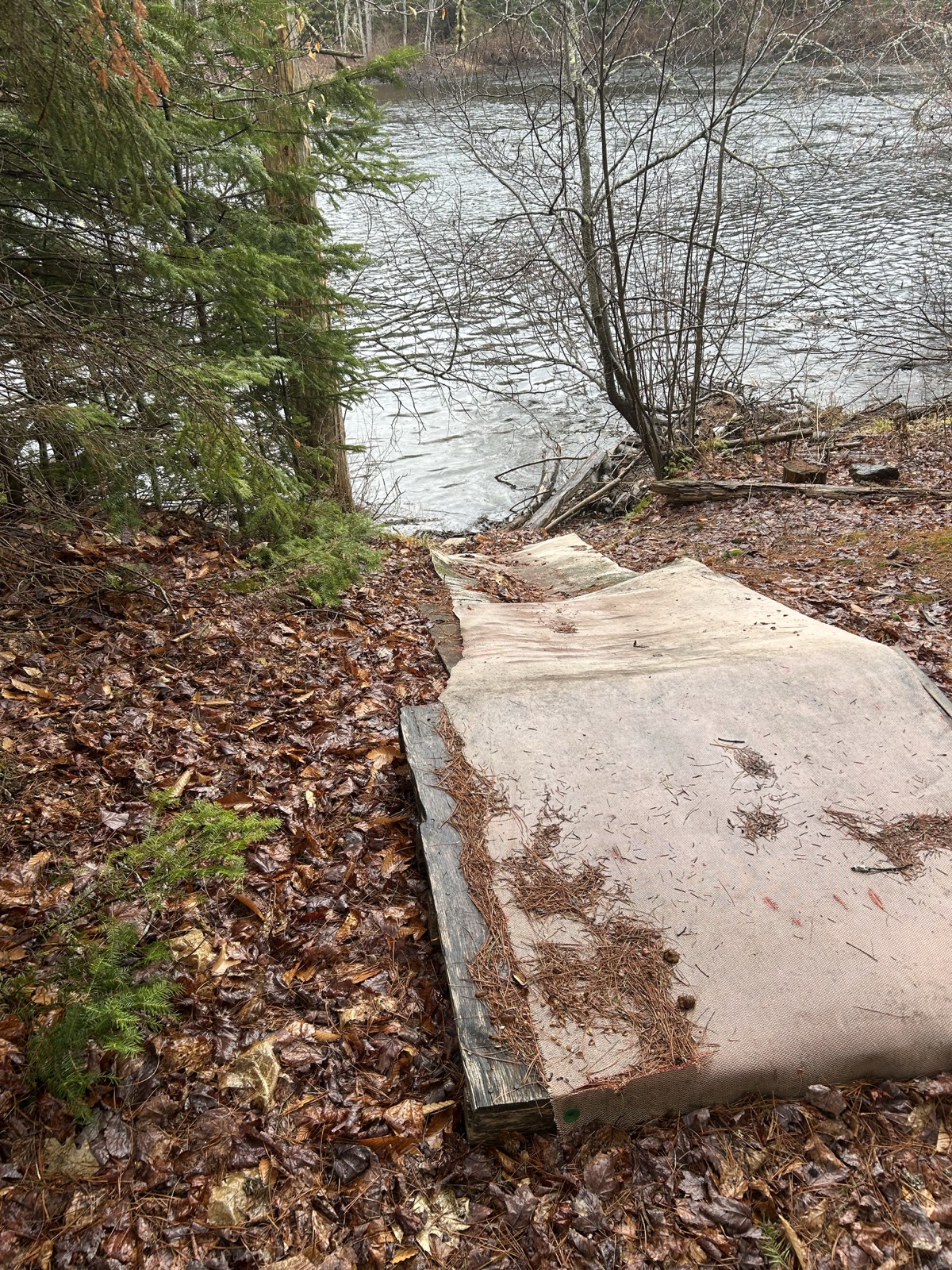 Campground area near the river at North Waters Campground
